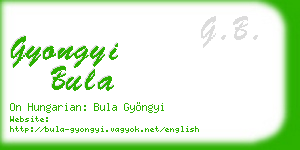 gyongyi bula business card